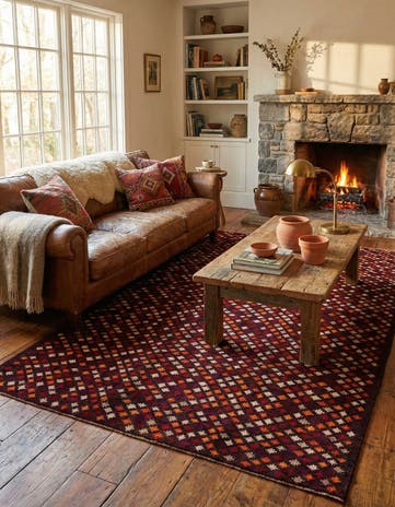 6' 8 x 10' 2 Hand Knotted Balouch Wool Rug