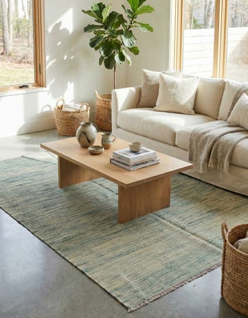 4' 1 x 6' 2 Hand Woven Kilim Modern Wool Rug