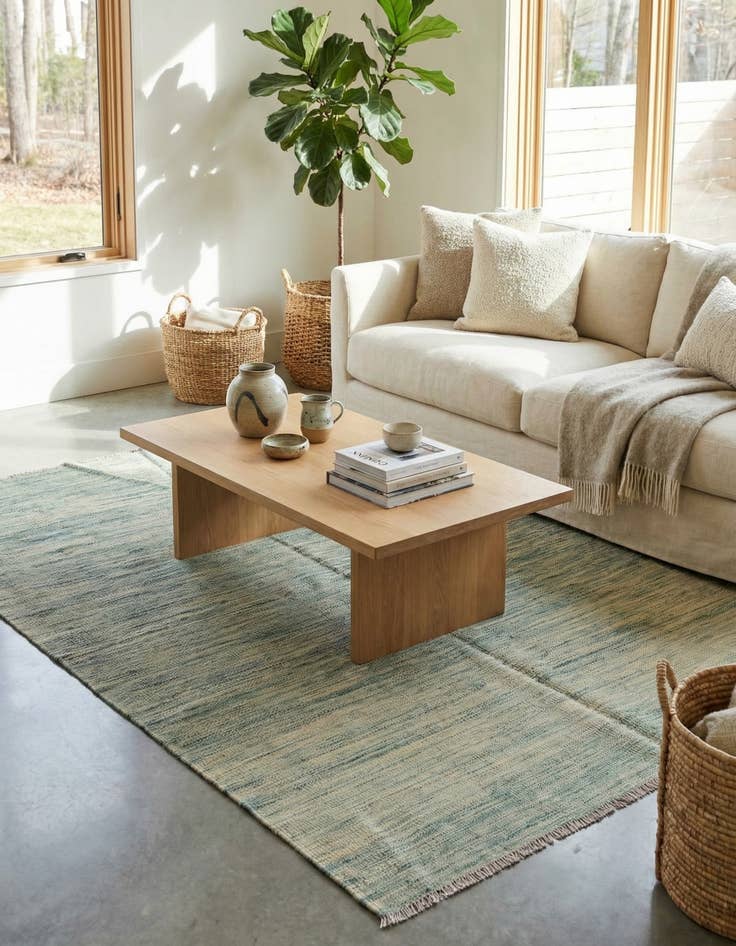 Detail image of 4' 1 x 6' 2 Hand Woven Kilim Modern Wool Rug