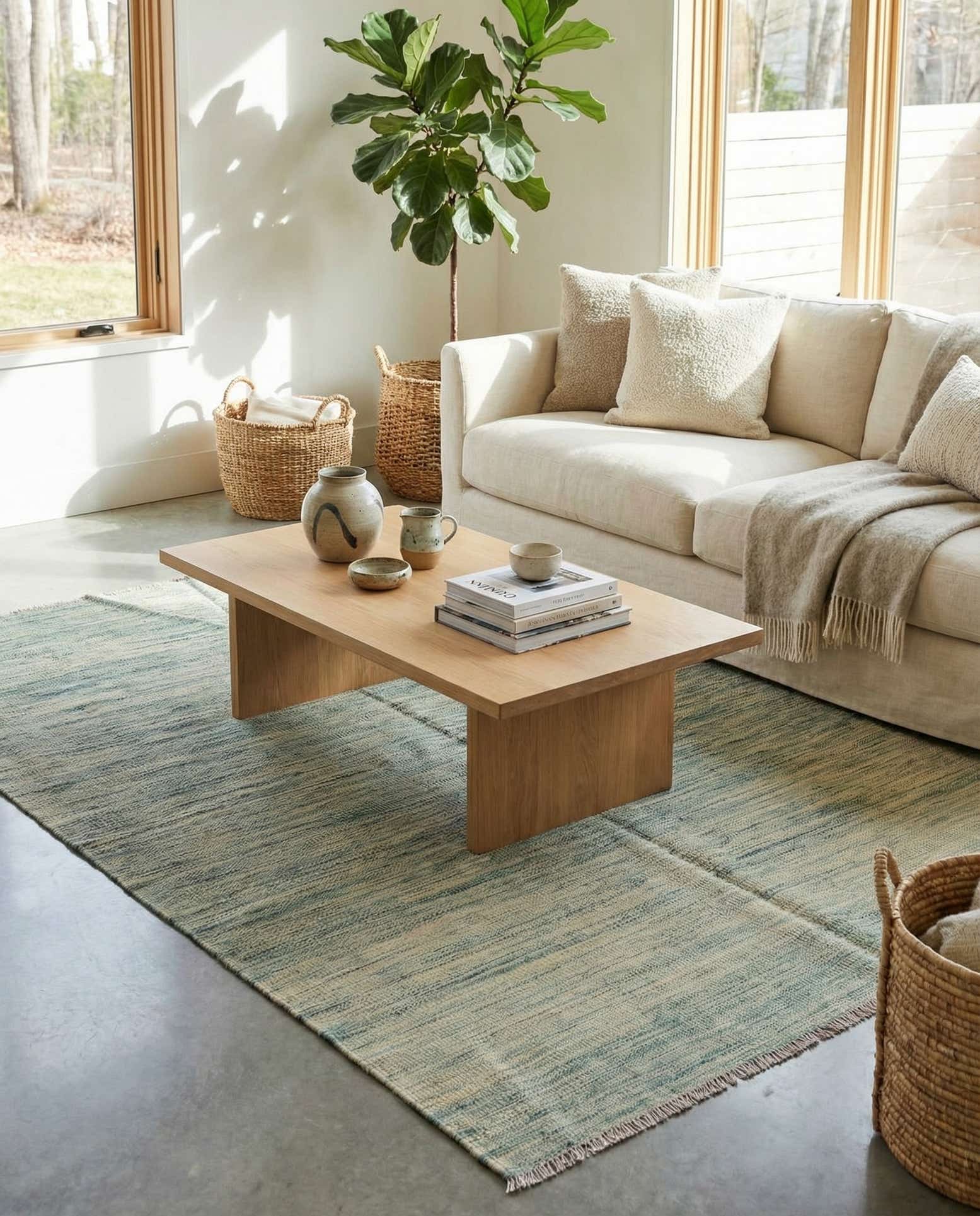 4' 1 x 6' 2 Hand Woven Kilim Modern Wool Rug