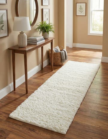 2' 7 x 13' Soft Solid Shag Runner Rug