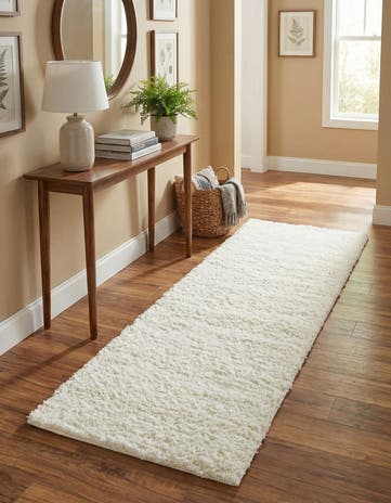 2' 7 x 13' Soft Solid Shag Runner Rug