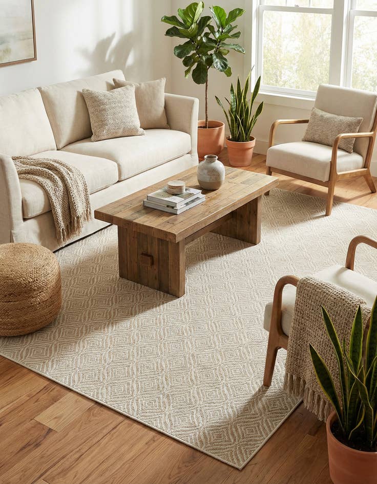 Detail image of 6' x 9' Easy-Clean Trellis Indoor / Outdoor Rug