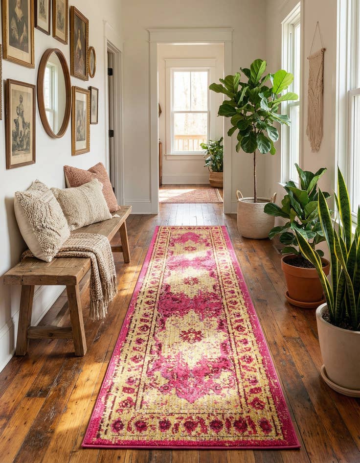 Detail image of  2' 7 x 10'  Washable Fleur Runner Rug