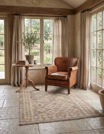 3' 3 x 4' 9 Hand Woven Kilim Maymana Wool Rug