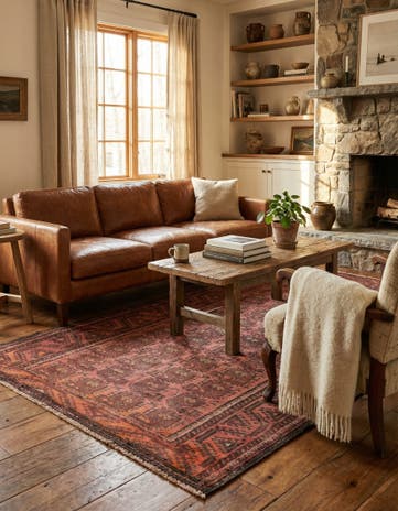 3' 7 x 6' 7 Hand Knotted Ultra Vintage Persian Wool Rug