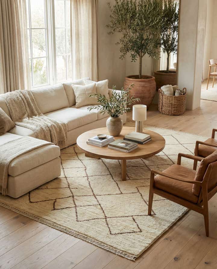 5' 10 x 8' 1 Hand Knotted Moroccan Wool Rug