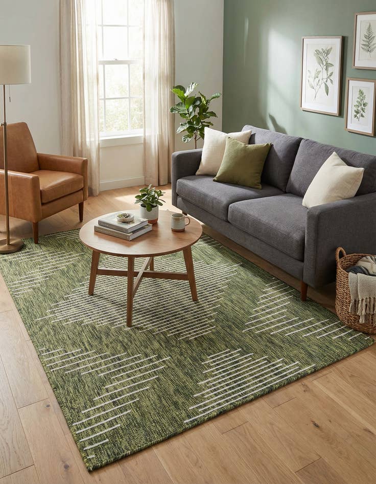 Detail image of 4' x 6'  Washable Modern Indoor / Outdoor Rug