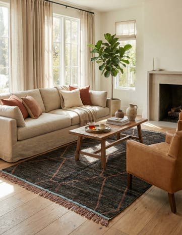 6' x 9' 3 Hand Knotted Moroccan Wool Rug