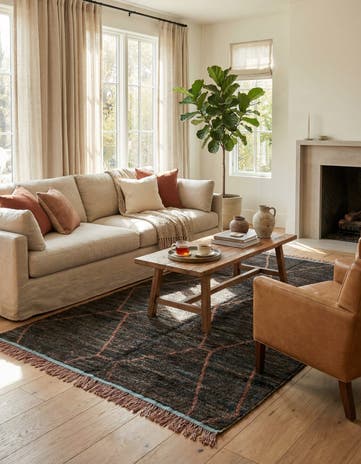 6' x 9' 3 Hand Knotted Moroccan Wool Rug