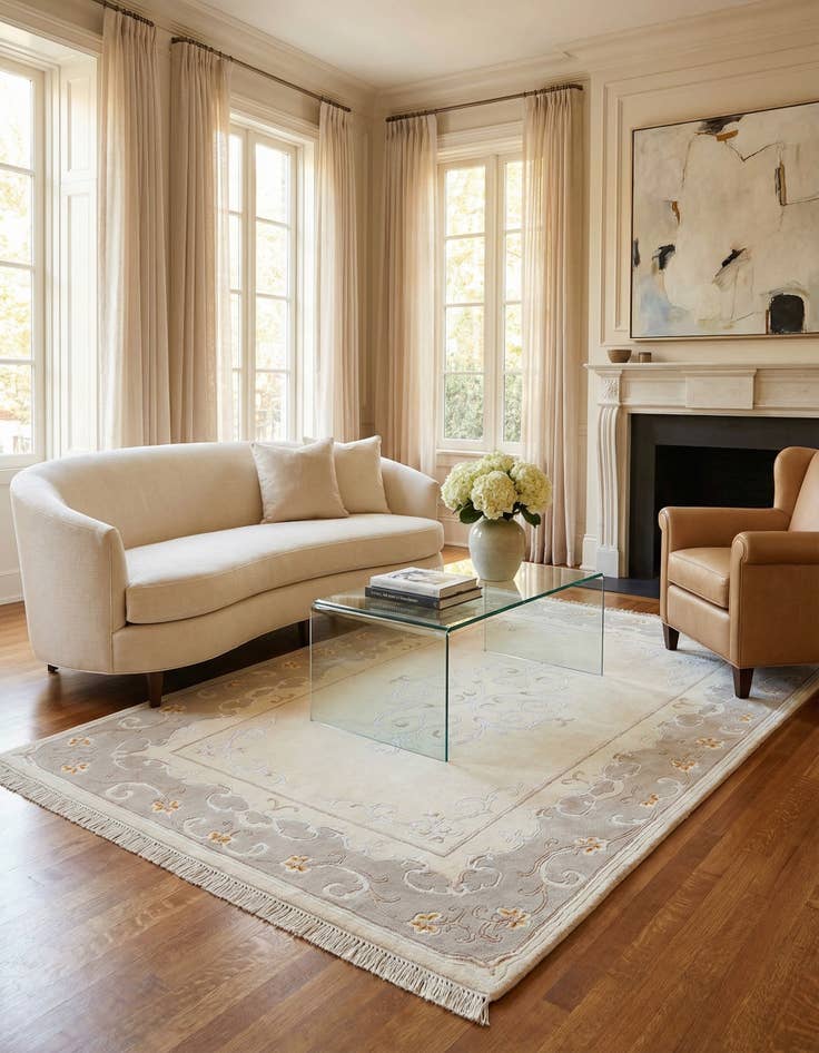 Detail image of 3' 11 x 5' 11  Hand Knotted Darya Wool Rug