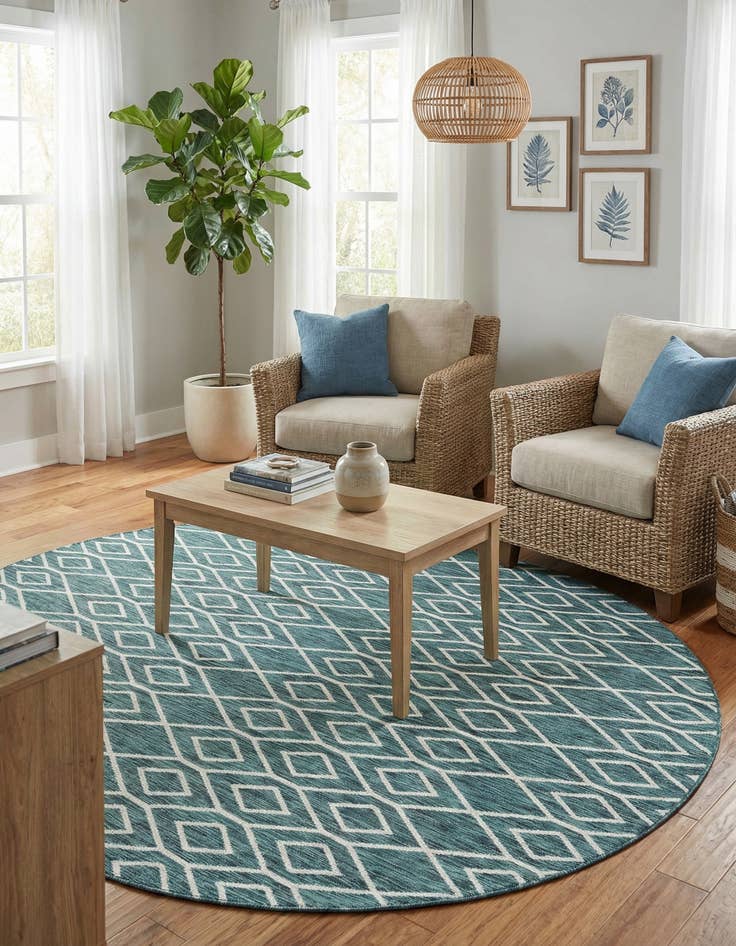 Detail image of 7' 10 x 10'  Washable Jill Zarin Turks and Caicos Indoor / Outdoor Oval Rug