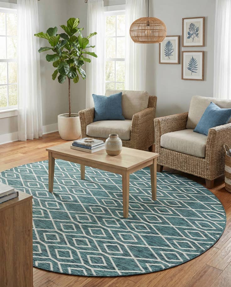 Detail image of 7' 10 x 10' Easy-Clean Jill Zarin Turks and Caicos Indoor / Outdoor Oval Rug