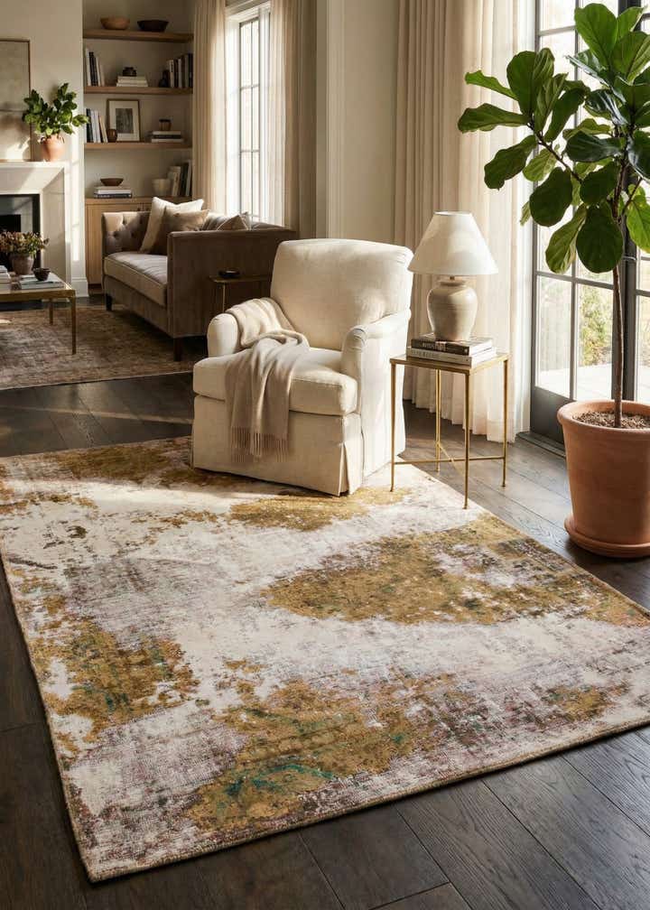 4' 2 x 6' 3 Hand Knotted Ultra Vintage Persian Wool Rug