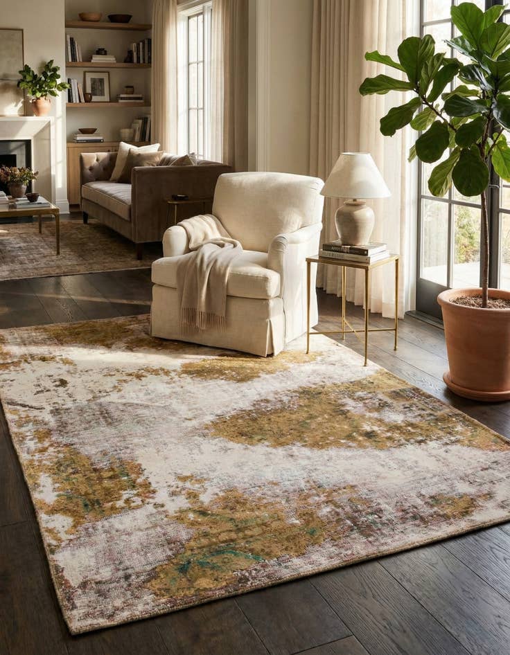 Detail image of 4' 2 x 6' 3  Hand Knotted Ultra Vintage Persian Wool Rug