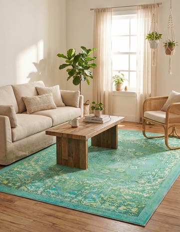 Spring Green Washable Francesca Rug