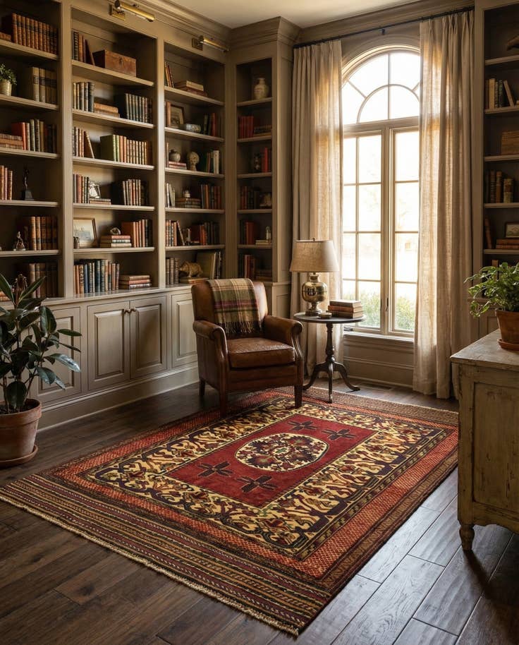 Detail image of 3' 11 x 6' Hand Knotted Sumak Wool Rug