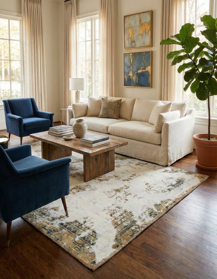 Detail image of 3' 10 x 6'  Hand Knotted Ultra Vintage Persian Wool Rug