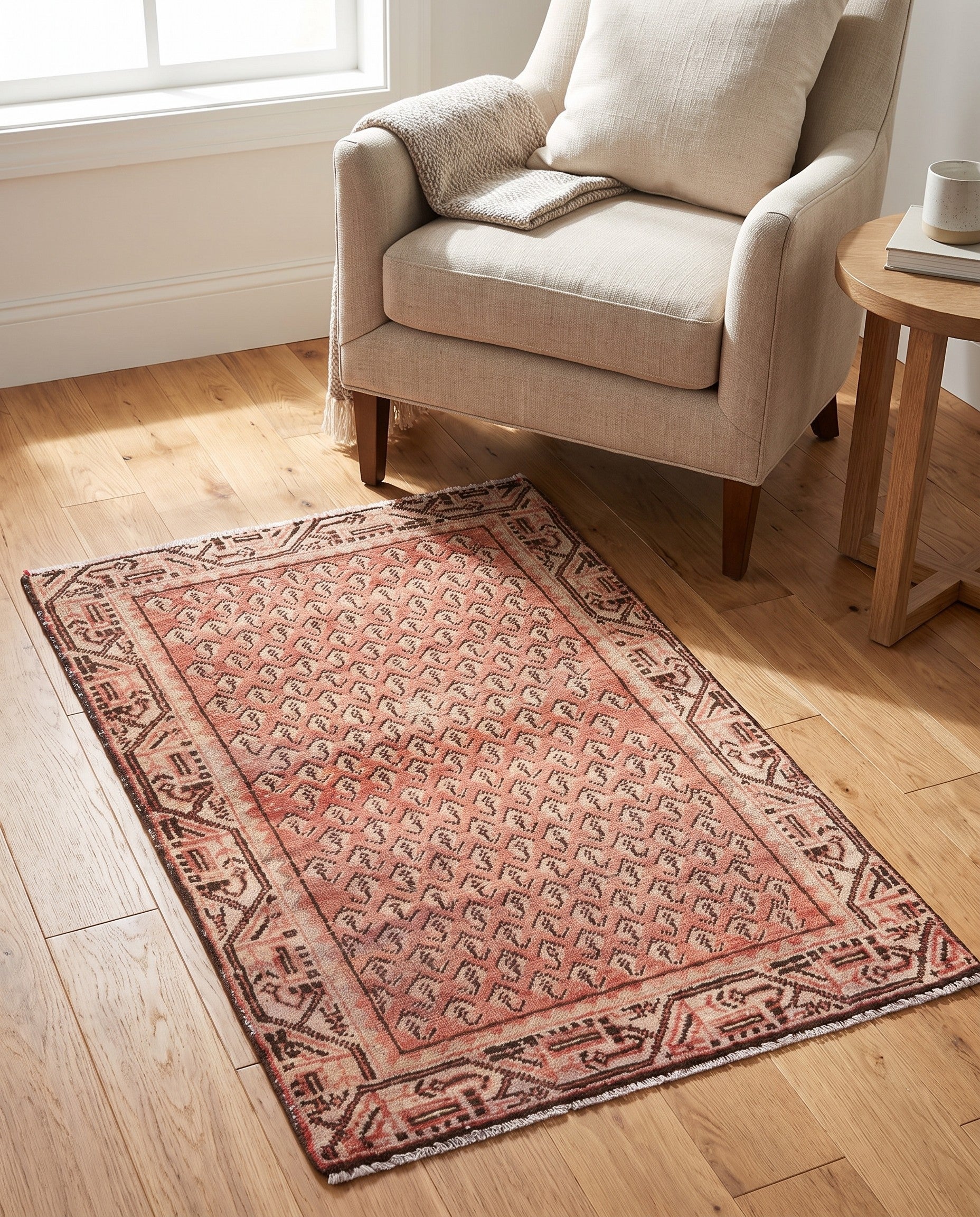 110cm x 140cm anudado a mano Ultra Vintage Alfombra Persa Lana