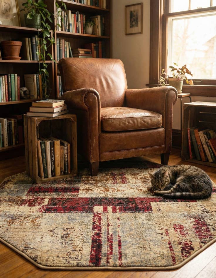 Detail image of 3' 3 x 3' 3 Saturn Octagon Rug