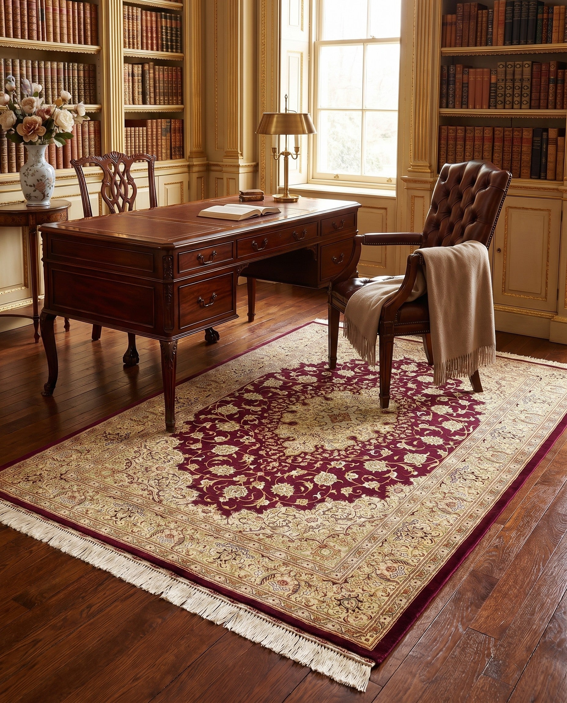 3' 5 x 5' Ghom Silk Rug