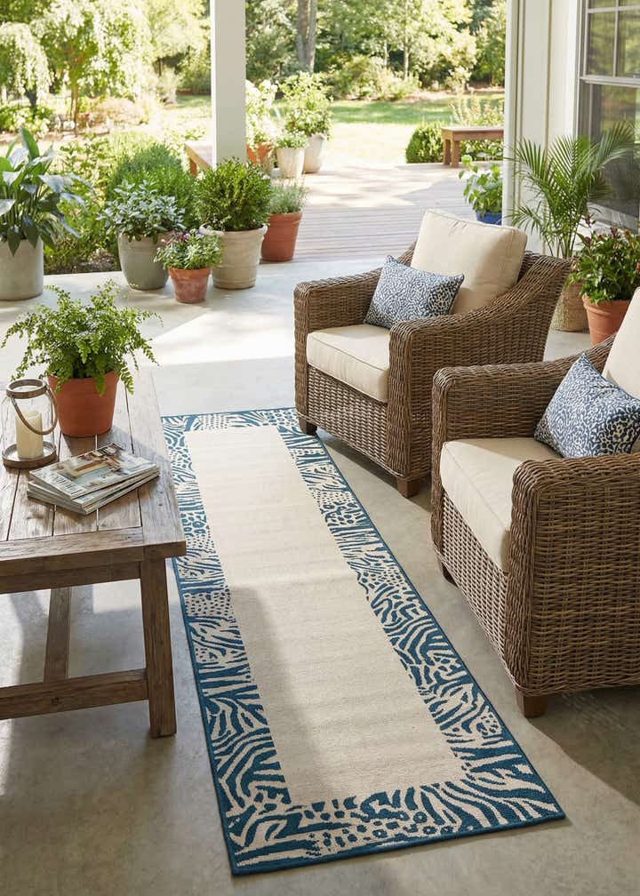 2' 7 x 10' Easy-Clean Safari Indoor / Outdoor Runner Rug