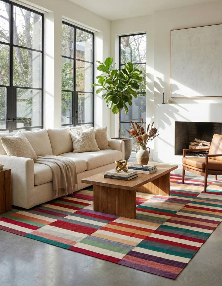 Detail image of 8' 2 x 11' 5  Hand Woven Kilim Modern Wool Rug