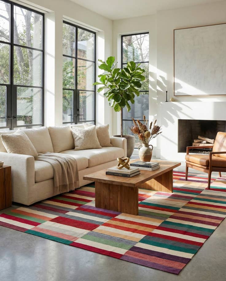 Detail image of 8' 2 x 11' 5 Hand Woven Kilim Modern Wool Rug
