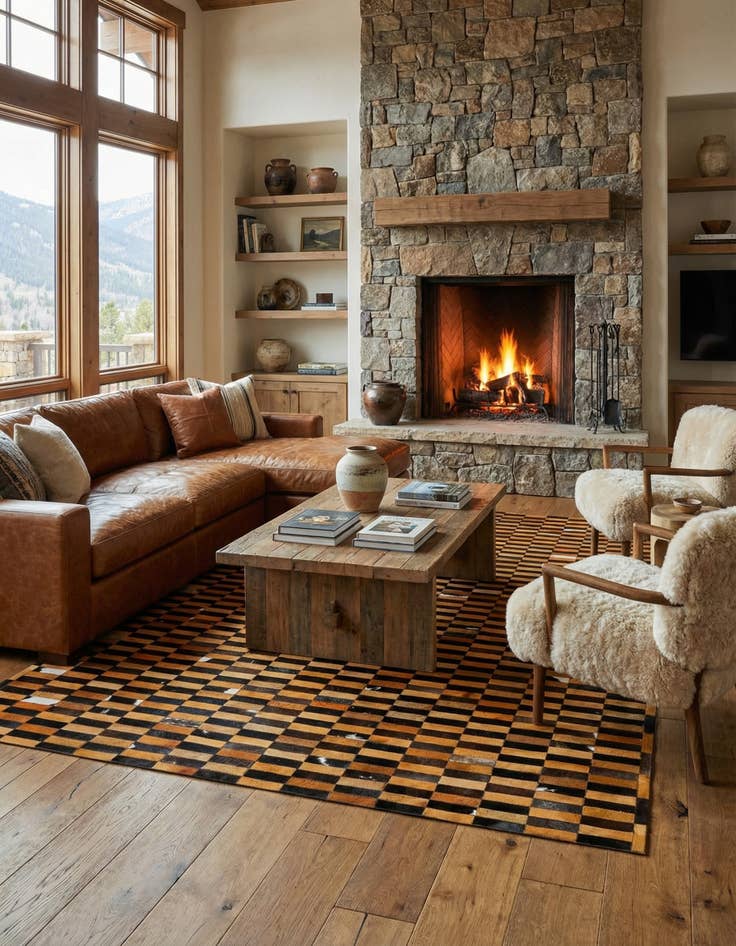 Detail image of  8' 2 x 10' 1 Cowhide - Patchwork Rug