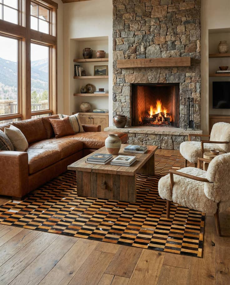 Detail image of 8' 2 x 10' 1 Cowhide - Patchwork Rug
