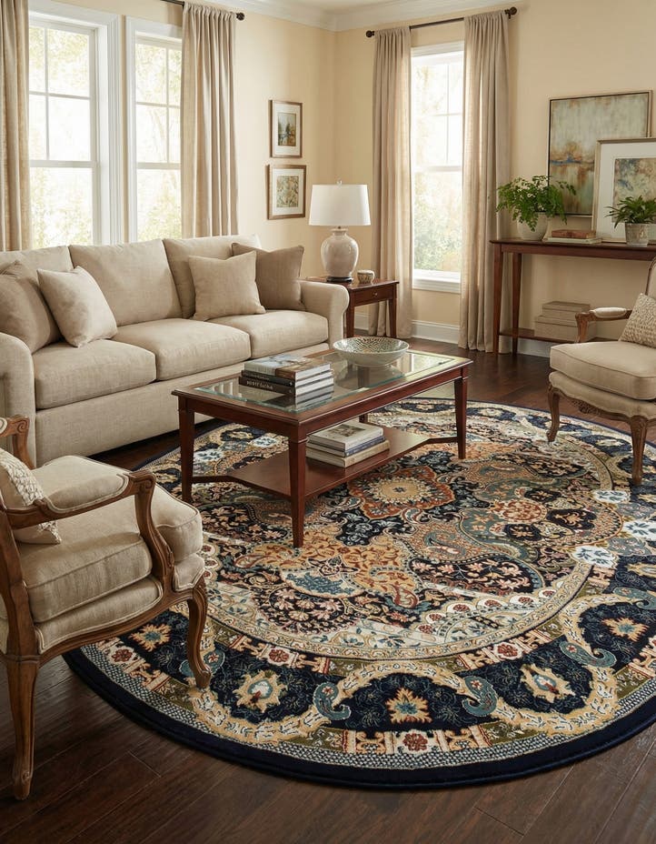 7' 10 x 10' Nain Design Oval Rug
