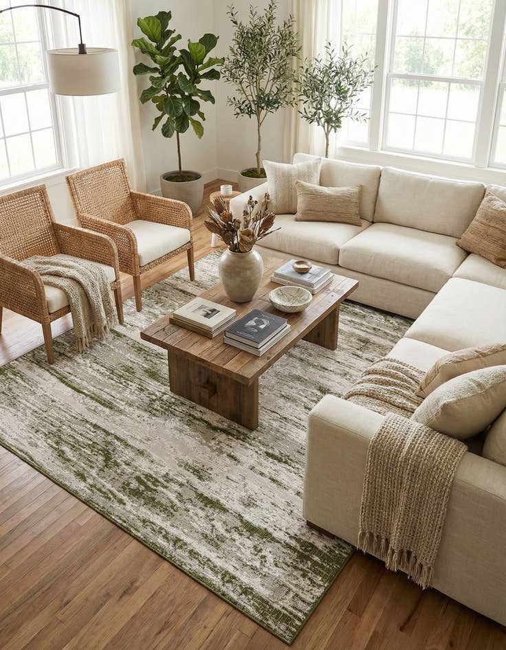 Detail image of 10' x 14'  Washable Modern Indoor / Outdoor Rug