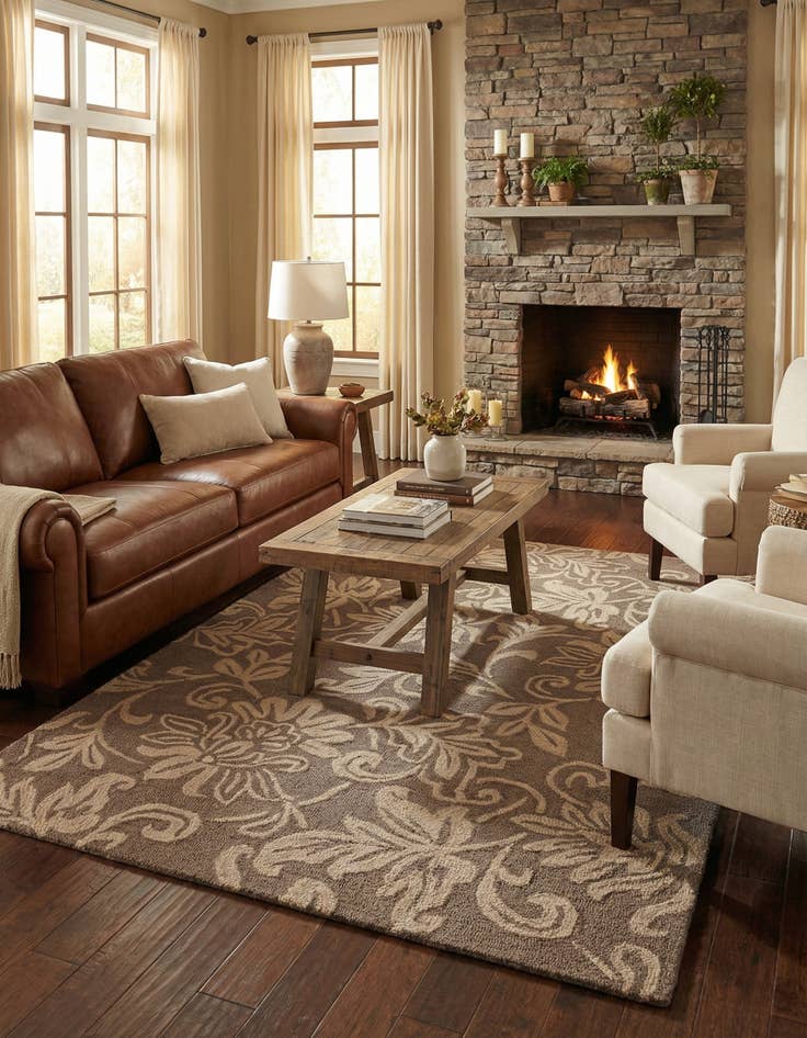 Detail image of 5' x 8' Agra Wool Rug