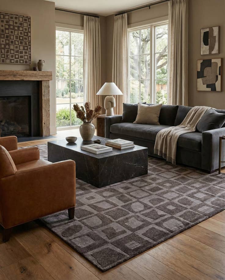 Detail image of 5' 9 x 8' 2 Hand Knotted Darya Wool Rug