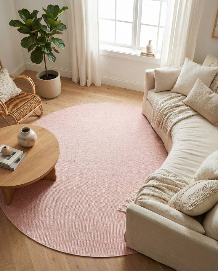 Detail image of 7' 10 x 7' 10 Easy-Clean Solid Indoor / Outdoor Round Rug