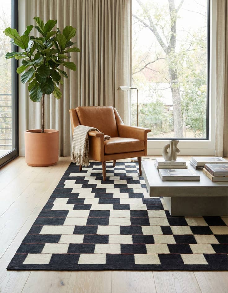 Detail image of 5' x 6' 10  Hand Woven Kilim Modern Wool Rug