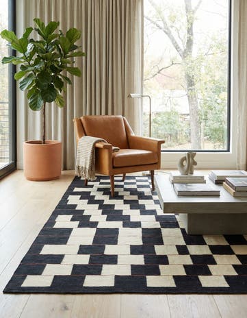 5' x 6' 10 Hand Woven Kilim Modern Wool Rug