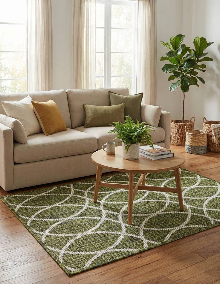 Detail image of  2' x 3'  Washable Lattice Indoor / Outdoor Rug