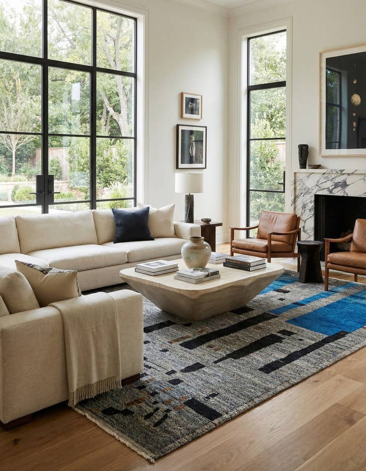 Detail image of  10' 4 x 14' 5  Hand Knotted Beni Marok Rug