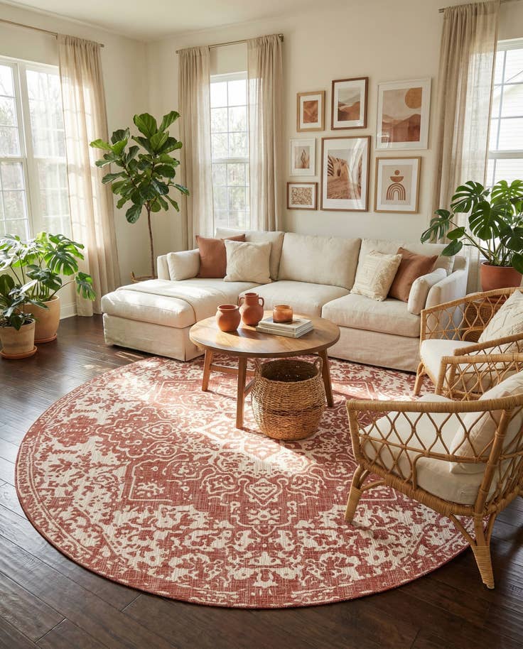 Detail image of 10' 8 x 10' 8 Easy-Clean Jill Zarin Dubai Indoor / Outdoor Round Rug