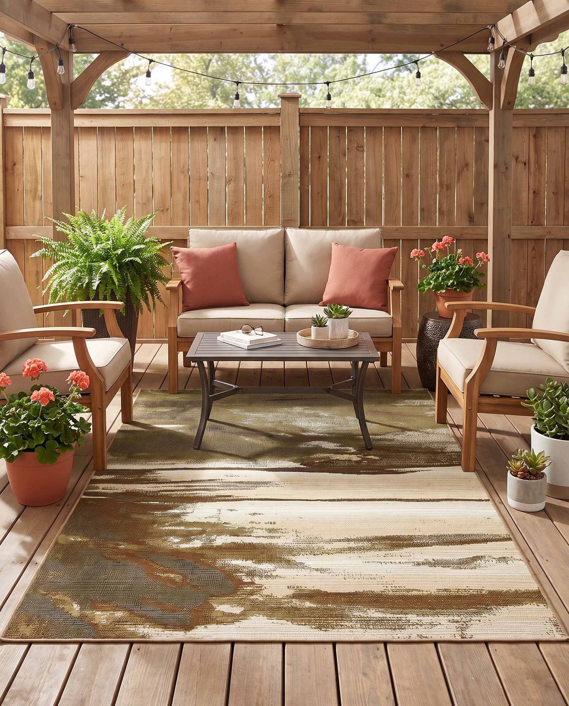 4' x 6' Easy-Clean Modern Indoor / Outdoor Rug