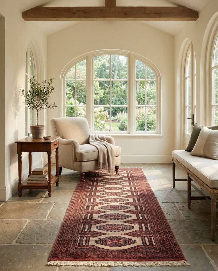 3' 3 x 10' 2 Hand Knotted Bokhara Oriental Wool Runner Rug