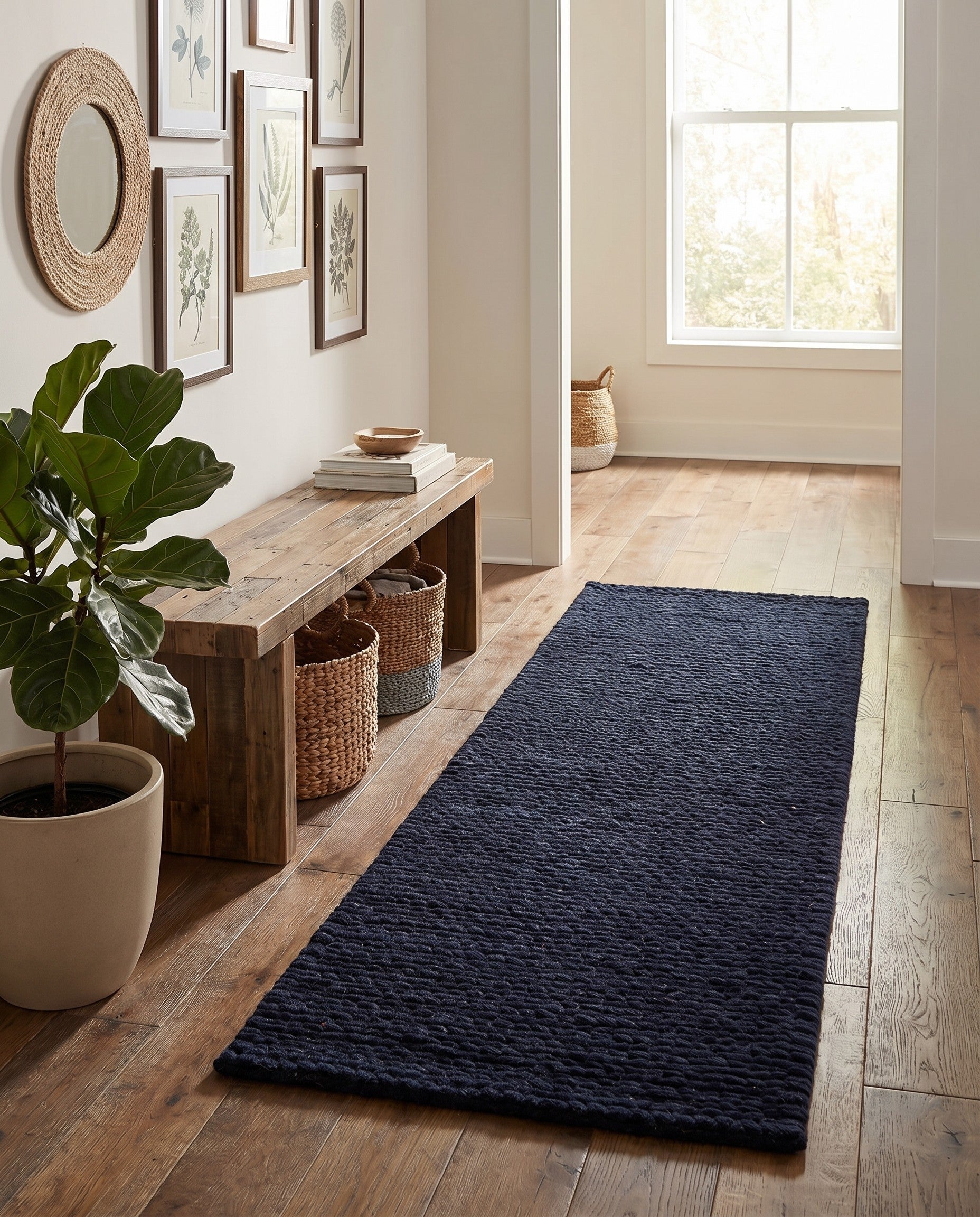 2' x 5' 1 Hand Woven Lana New Zealand Wool Runner Rug