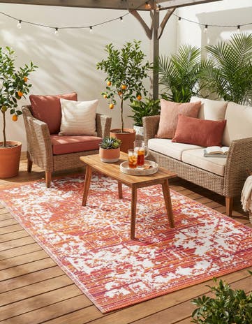 Red Easy-Clean Vista Breeze Indoor / Outdoor Rug