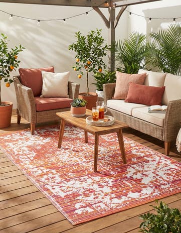 Red Easy-Clean Vista Breeze Indoor / Outdoor Rug