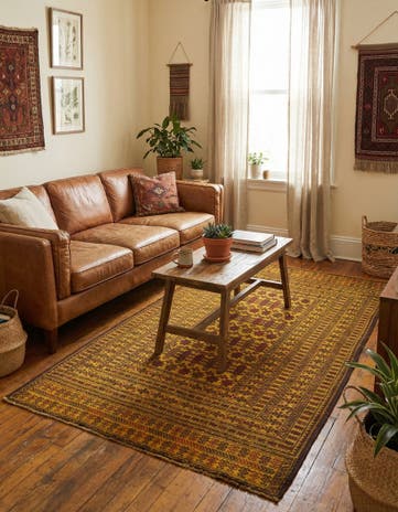 4' x 6' 5 Hand Woven Kilim Afghan Wool Rug