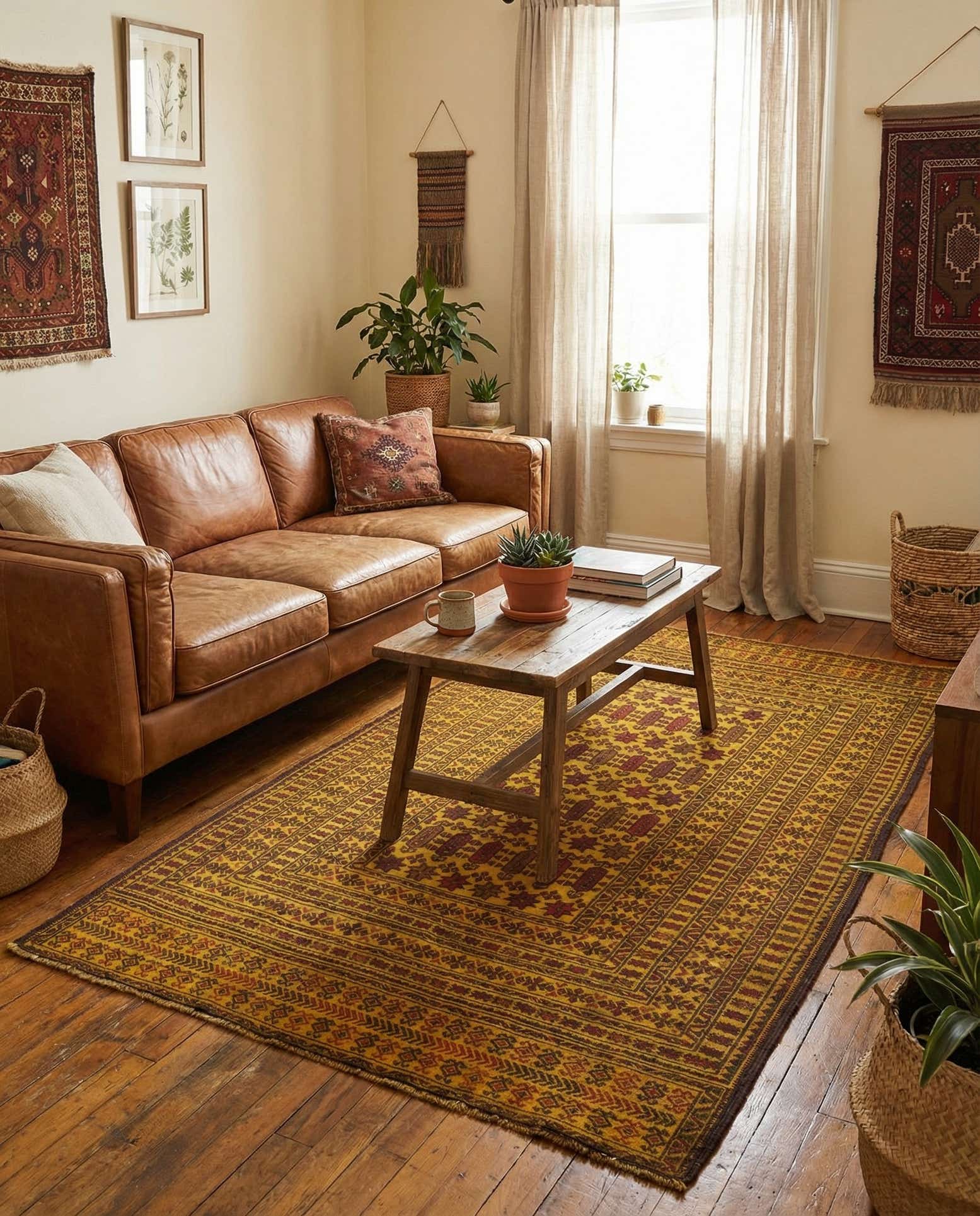 4' x 6' 5 Hand Woven Kilim Afghan Wool Rug
