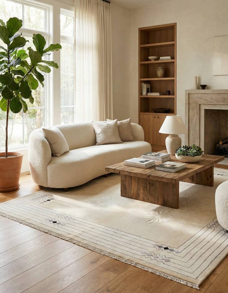 Detail image of  8' x 9' 11  Hand Knotted Darya Wool Rug