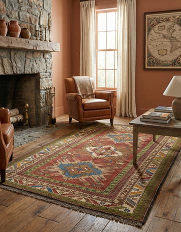 4' 3 x 7' 3 Hand Knotted Kars Wool Rug