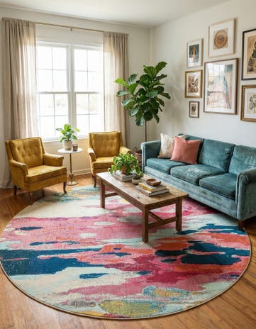 8' x 8' Washable Hyacinth Round Rug
